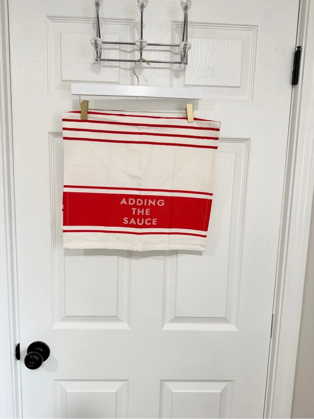 Kate Spade New York Adding the Sauce Red Stripe Cotton Kitchen Hand Towel